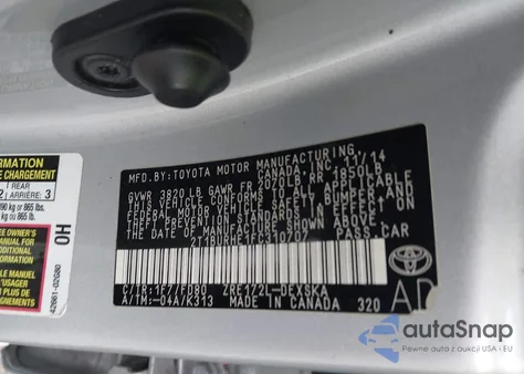 2015 Toyota Corolla S Plus z USA, uszkodzony, nr VIN 2T1BURHE1FC310707